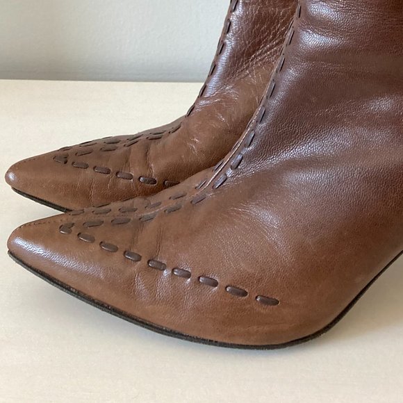 Zambrelli Brown Leather Boots - Picture 5 of 16